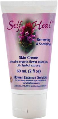 Flower Essence Services, Self Heal Skin Creme, 2 fl oz (60 ml) ,الأعشاب، العلاجات زهرة، الجلد