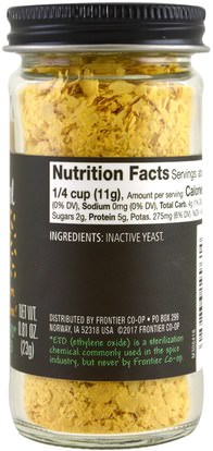 الغذاء، الخبز الإيدز، مخمرات الخميرة Frontier Natural Products, Nutritional Yeast Flakes, 0.81 oz (23 g)