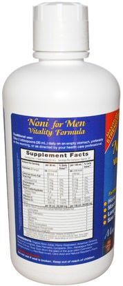 الغذاء، القهوة الشاي والمشروبات، عصير الفواكه Dynamic Health Laboratories, Noni for Men Vitality Formula, 32 fl oz (946 ml)