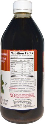 الغذاء، القهوة الشاي والمشروبات، عصير الفواكه Dynamic Health Laboratories, Pure Pomegranate Juice Concentrate, 16 fl oz (473 ml)