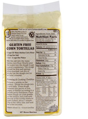 الغذاء والدقيق والمزيج Bobs Red Mill, Masa Harina Golden Corn Flour, Gluten Free, 24 oz (680 g)