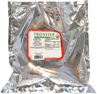 الغذاء، شاي الأعشاب، التوت العفريت Frontier Natural Products, Organic Powdered Chaste Tree Berries, 16 oz (453 g)