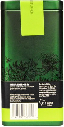 الطعام، شاي الأعشاب، الشاي الأخضر Rishi Tea, Organic Loose Leaf Green Tea, Jasmine, 1.94 oz (55 g)