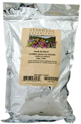 الطعام، شاي الأعشاب، الشاي الأخضر Starwest Botanicals, Organic Chunmee Green Tea, 1 lb (453.6 g)