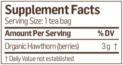 الطعام، شاي الأعشاب، الزعرور Alvita Teas, Organic Hawthorn, 24 Tea Bags, 2.54 oz (72 g)