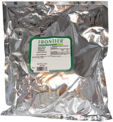 الطعام، شاي الأعشاب، الخبازى Frontier Natural Products, Cut & Sifted Hibiscus Flowers, 16 oz (453 g)