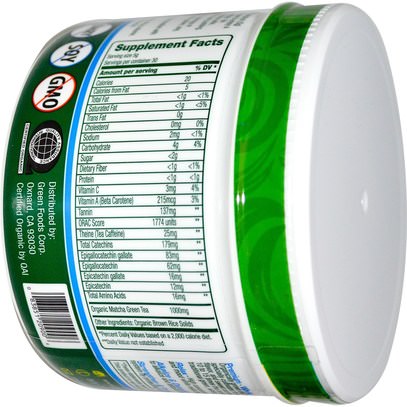 الغذاء، الشاي العشبية، ماتشا الشاي الأخضر، المكملات الغذائية، مضادات الأكسدة، الشاي الأخضر Green Foods Corporation, Organic Matcha Green Tea, 5.5 oz (156 g)
