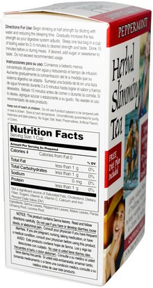 الغذاء، الشاي العشبية، فقدان الوزن، النظام الغذائي 21st Century, Herbal Slimming Tea, Peppermint, 24 Tea Bags, 1.6 oz (45 g)