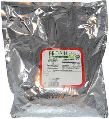 الطعام، شاي الأعشاب، يربا، ميت Frontier Natural Products, Organic Cut & Sifted Yerba Mate Leaf, 16 oz (453 g)