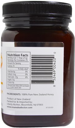 الطعام، العسل، مانوكا العسل Manuka Doctor, 15+ Bio Active Manuka Honey, 1.1 lb (500 g)