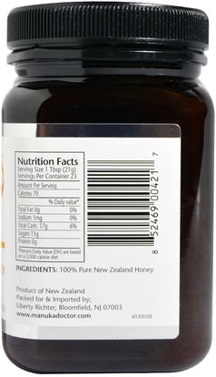 الطعام، العسل، مانوكا العسل Manuka Doctor, 20+ Bio Active Manuka Honey, 1.1 lb (500 g)