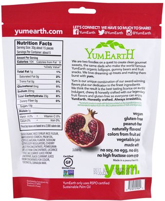 الغذاء، عرق السوس، والوجبات الخفيفة، والحلوى YumEarth, Soft Eating Gluten Free Pomegranate Licorice + Yum, 5 oz (140 g)
