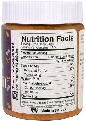 الطعام، زبدة الفول السوداني Buff Bake, Cinnamon Raisin Protein Peanut Spread, 13 oz (368 g)