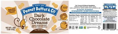 الطعام، زبدة الفول السوداني Peanut Butter & Co., Dark Chocolate Dreams, Peanut Butter Blended with Rich Dark Chocolate,, 16 oz (454 g)