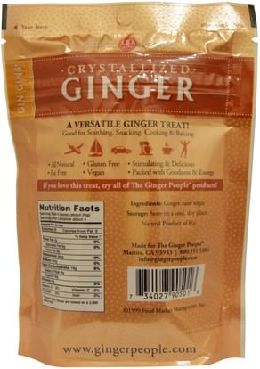 الطعام، الوجبات الخفيفة، الحلوى The Ginger People, GinGins, Crystallized Ginger, 3.5 oz (100 g)