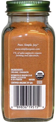 الطعام والتوابل والتوابل والقرفة التوابل Simply Organic, Organic Ceylon Cinnamon, 2.08 oz (59 g)