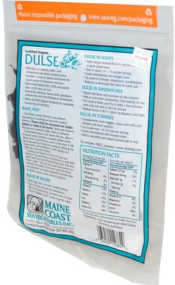 الطعام، التوابل و التوابل، دولز Maine Coast Sea Vegetables, Dulse, Wild Atlantic Sea Vegetable, 2 oz (56 g)