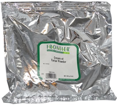 الطعام، التوابل و التوابل Frontier Natural Products, Cream of Tartar Powder, 16 oz (453 g)