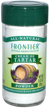 الطعام، التوابل و التوابل Frontier Natural Products, Cream of Tartar, Powder, 3.52 oz (99 g)