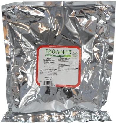 الطعام، التوابل و التوابل، العرعر التوابل، الشاي العشبية Frontier Natural Products, Organic Whole Juniper Berries, 16 oz (453 g)