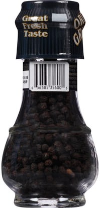 الطعام، التوابل و التوابل، الفلفل التوابل Drogheria & Alimentari, Organic Black Pepper Corns Mill, 1.59 oz (45 g)
