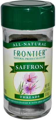 الطعام، التوابل والتوابل، الزعفران التوابل Frontier Natural Products, Saffron, Threads, 0.018 oz (0.5 g)