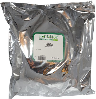 الغذاء، التوابل و التوابل، حكيم التوابل، الأعشاب، حكيم أوراق الشاي Frontier Natural Products, Rubbed Sage Leaf, 16 oz (453 g)