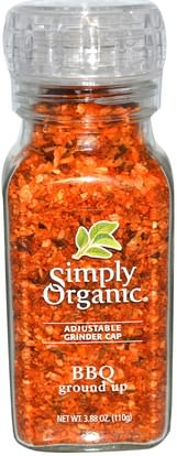 الطعام، التوابل و التوابل Simply Organic, Adjustable Grinder Cap, BBQ Ground Up, 3.88 oz (110 g)