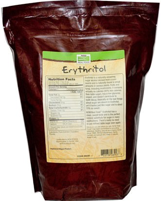 الغذاء، المحليات، إريثريتول، الخبز الايدز Now Foods, Erythritol, Natural Sweetener, 2.5 lbs (1134 g)