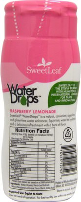 الغذاء، المحليات، ستيفيا السائل Wisdom Natural, SweetLeaf, Water Drops, Stevia Water Enhancer, Raspberry Lemonade, 2.1 fl oz (64 ml)