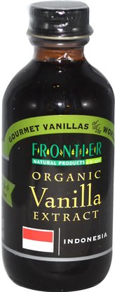 الغذاء، المحليات، الفانيليا استخراج الفول Frontier Natural Products, Organic Vanilla Extract, Indonesia, Farm Grown, 2 fl oz (59 ml)