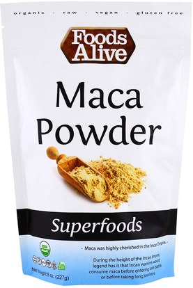Foods Alive, Superfoods, Maca Powder, 8 oz (227 g) ,المكملات الغذائية، أدابتوغين، سوبرفوودس