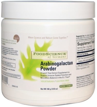 FoodScience, Arabinogalactan Powder, 3.53 oz (100 g) ,والصحة، والانفلونزا الباردة والفيروسية، ونظام المناعة