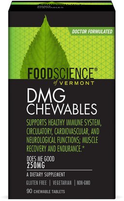 FoodScience, DMG Chewables, 250 mg, 90 Chewable Tablets ,المكملات الغذائية، دمغ (n-ديميثيلغليسين)