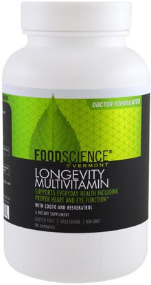 FoodScience, Longevity Support Multivitamin, 90 Capsules ,الفيتامينات، الفيتامينات