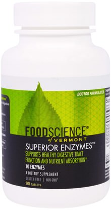 FoodScience, Of Vermont, All-Zyme, 90 Tablets ,المكملات الغذائية، الإنزيمات، اللاكتاز