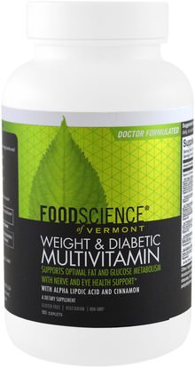 FoodScience, Weight & Diabetic Multivitamin, 90 Caplets ,الفيتامينات، الفيتامينات