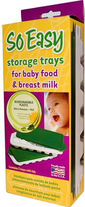 Fresh Baby, So Easy Storage Trays, For Baby Food and Breast Milk, 2 Trays With Lids ,المنزل، أدوات المطبخ، الغذاء المدخرين والحاويات، صحة الأطفال، تغذية الطفل والتنظيف