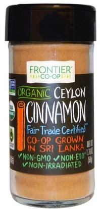 Frontier Natural Products, Organic Ceylon Cinnamon, 1.76 oz (50 g) ,الطعام والتوابل والتوابل والقرفة التوابل