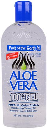 Fruit of the Earth, Aloe Vera 100% Gel, 12 oz (340 g) ,حمام، الجمال، الألوة فيرا كريم محلول هلام