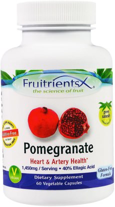 Fruitrients, Pomegranate, 60 Veggie Caps ,المكملات الغذائية، مضادات الأكسدة، عصير الرمان استخراج