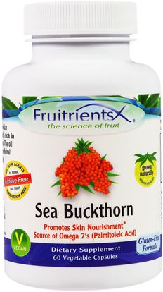 Fruitrients, Sea Buckthorn, 60 Veggie Caps ,المكملات الغذائية، أدابتوغن، النبق البحر