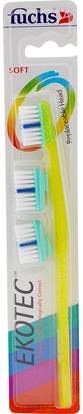 Fuchs Brushes, EkoTec Toothbrush, With 2 Replaceable Heads, Soft, 1 Toothbrush ,حمام، الجمال، شفهي، الأسنان، تهتم، فرشاة أسنان