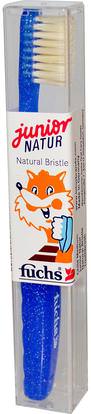Fuchs Brushes, Junior Natur, Natural Bristle Toothbrush, Child Medium, 1 Toothbrush ,حمام، الجمال، شفهي، الأسنان، تهتم، فرشاة أسنان