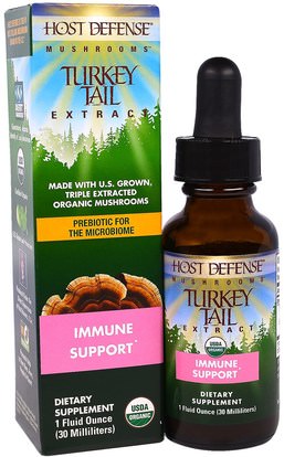 Fungi Perfecti, Host Defense Mushrooms, Organic Turkey Tail Extracts, Immune Support, 1 fl oz (30 ml) ,المكملات الغذائية، الفطر الطبية، الدعم المناعي