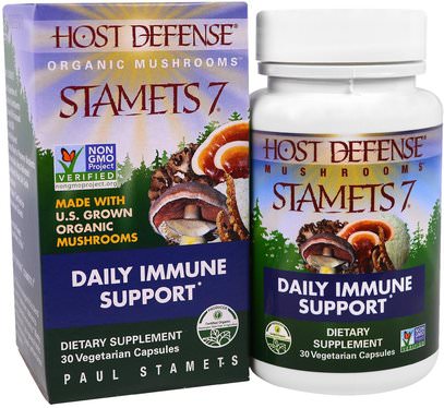 Fungi Perfecti, Host Defense, Stamets 7, Daily Immune Support, 30 Veggies Caps ,والصحة، والدعم المناعي
