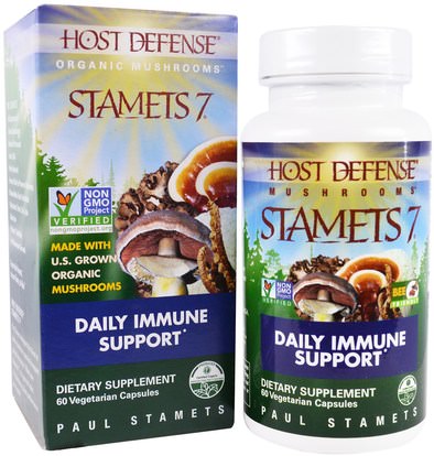 Fungi Perfecti, Host Defense, Stamets 7, Daily Immune Support, 60 Veggie Caps ,المكملات الغذائية، الفطر الطبية، كبسولات الفطر، تركيبات مختلطة الفطر