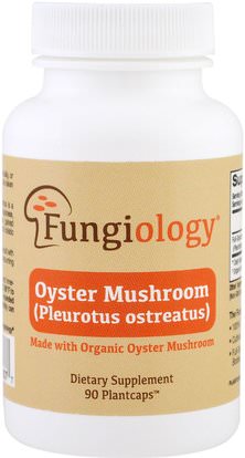 Fungiology, Full-Spectrum Pleurotus Ostreatus (Oyster Mushroom), Certified Organic, Cellular Support, 90 Veggie Plantcaps ,المكملات الغذائية، الفطر الطبية، كبسولات الفطر، فطر المحار