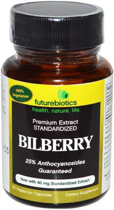 FutureBiotics, Bilberry, 60 Veggie Caps ,الصحة، العناية بالعيون، العناية بالعيون، التوت