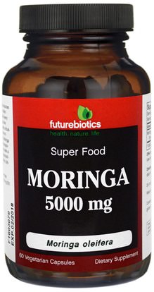 FutureBiotics, Moringa, 5000 mg, 60 Veggie Caps ,الأعشاب، كبسولات المورينجا، الصحة، الطاقة